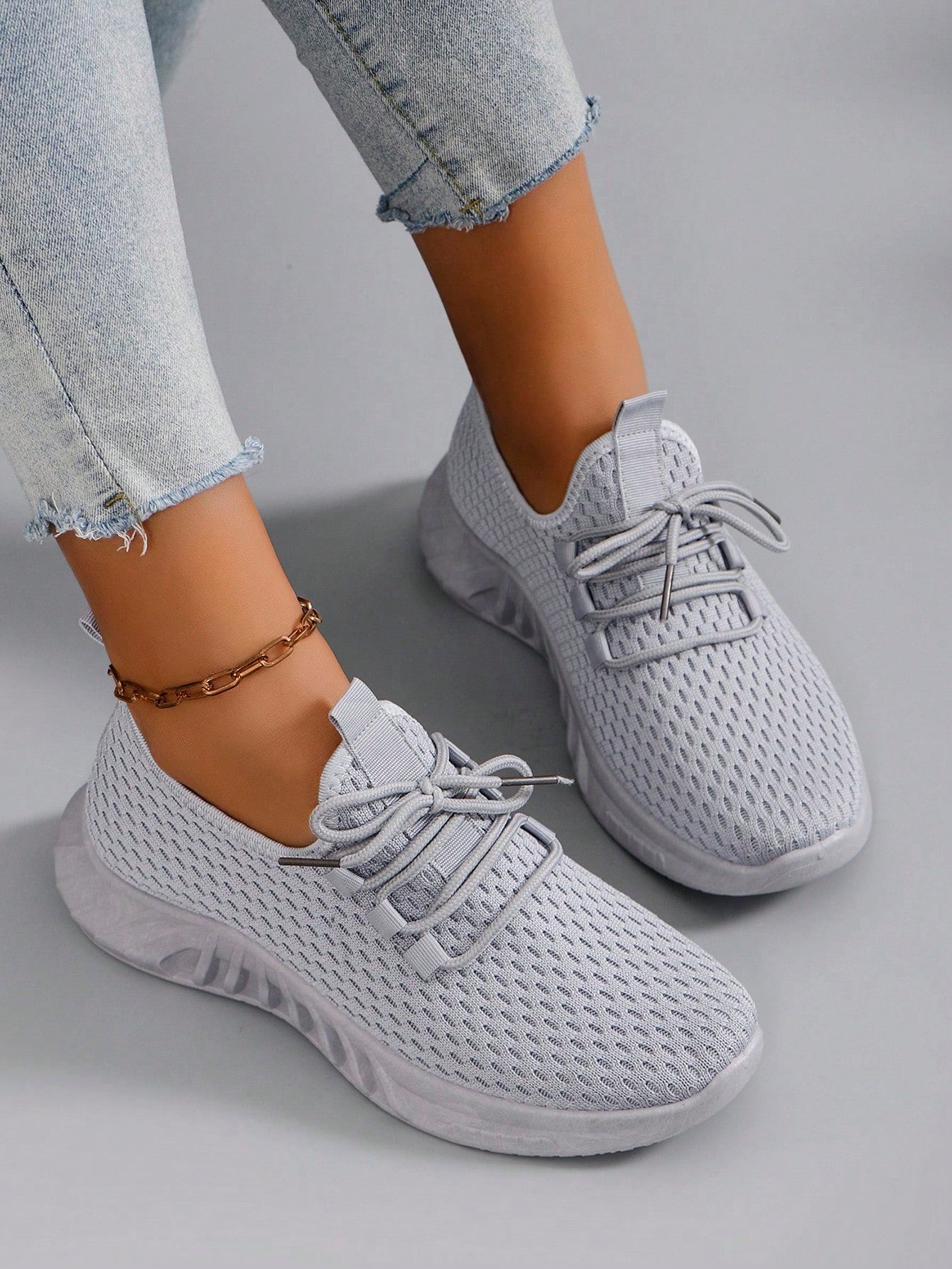 Damen atmungsaktive und bequeme Slip-On Sneakers, leicht, einfarbig/rosa/helle Farbe, rutschfest und abriebfest