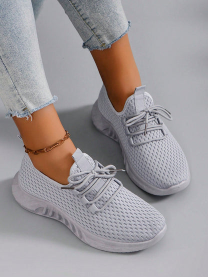Damen atmungsaktive und bequeme Slip-On Sneakers, leicht, einfarbig/rosa/helle Farbe, rutschfest und abriebfest