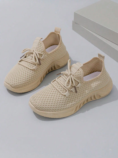 Damen atmungsaktive und bequeme Slip-On Sneakers, leicht, einfarbig/rosa/helle Farbe, rutschfest und abriebfest