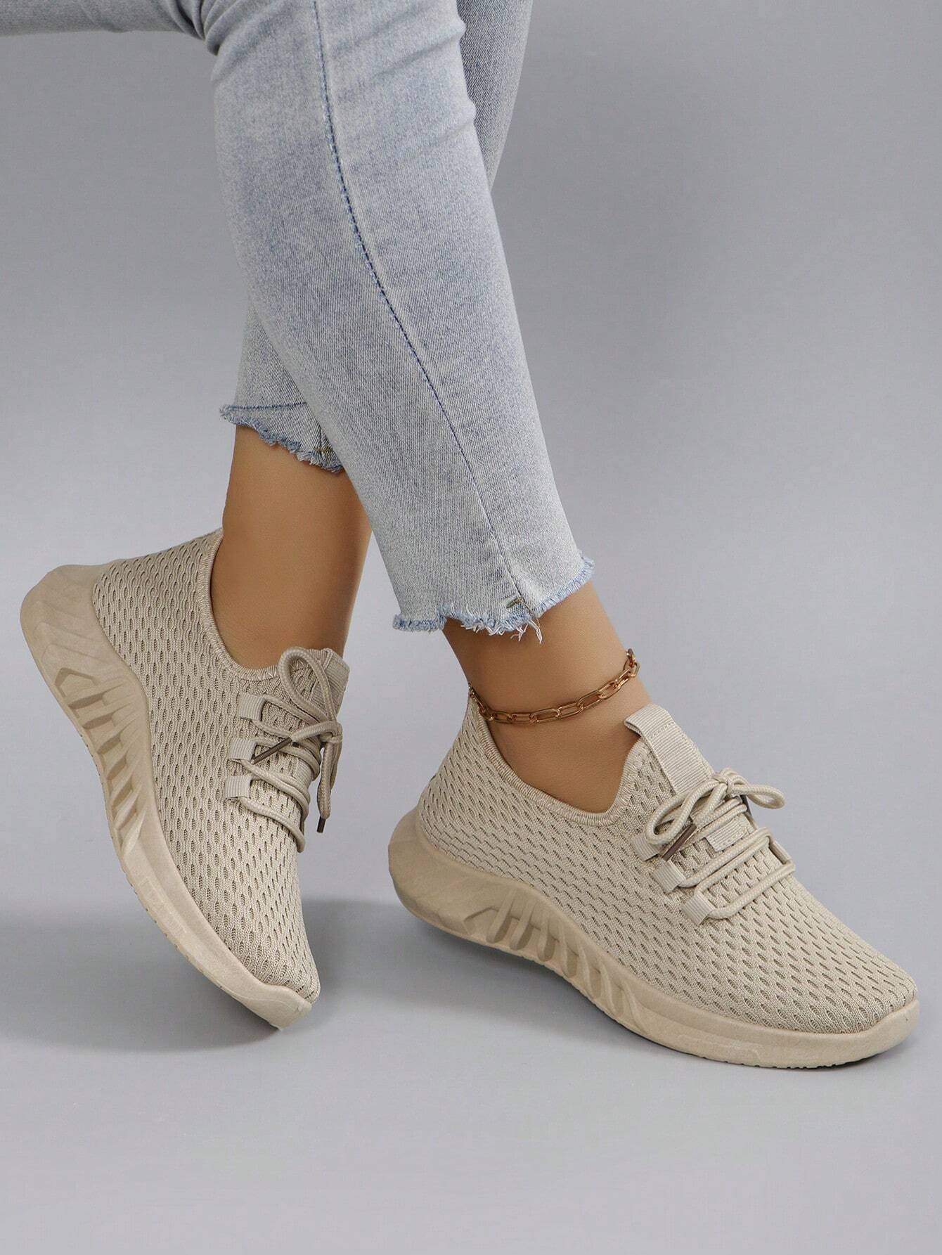 Damen atmungsaktive und bequeme Slip-On Sneakers, leicht, einfarbig/rosa/helle Farbe, rutschfest und abriebfest