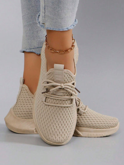 Damen atmungsaktive und bequeme Slip-On Sneakers, leicht, einfarbig/rosa/helle Farbe, rutschfest und abriebfest