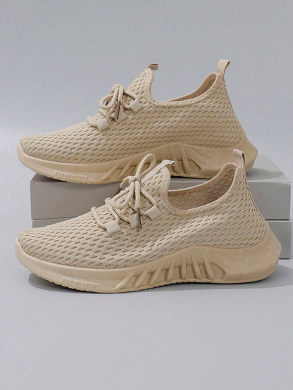 Damen atmungsaktive und bequeme Slip-On Sneakers, leicht, einfarbig/rosa/helle Farbe, rutschfest und abriebfest