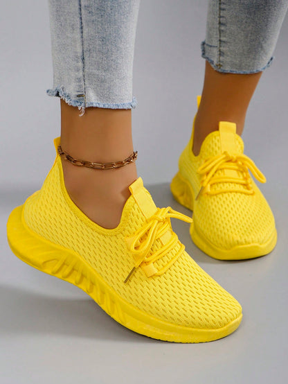 Damen atmungsaktive und bequeme Slip-On Sneakers, leicht, einfarbig/rosa/helle Farbe, rutschfest und abriebfest