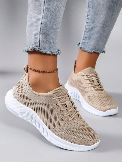 Damen atmungsaktive und bequeme Slip-On Sneakers, leicht, einfarbig/rosa/helle Farbe, rutschfest und abriebfest
