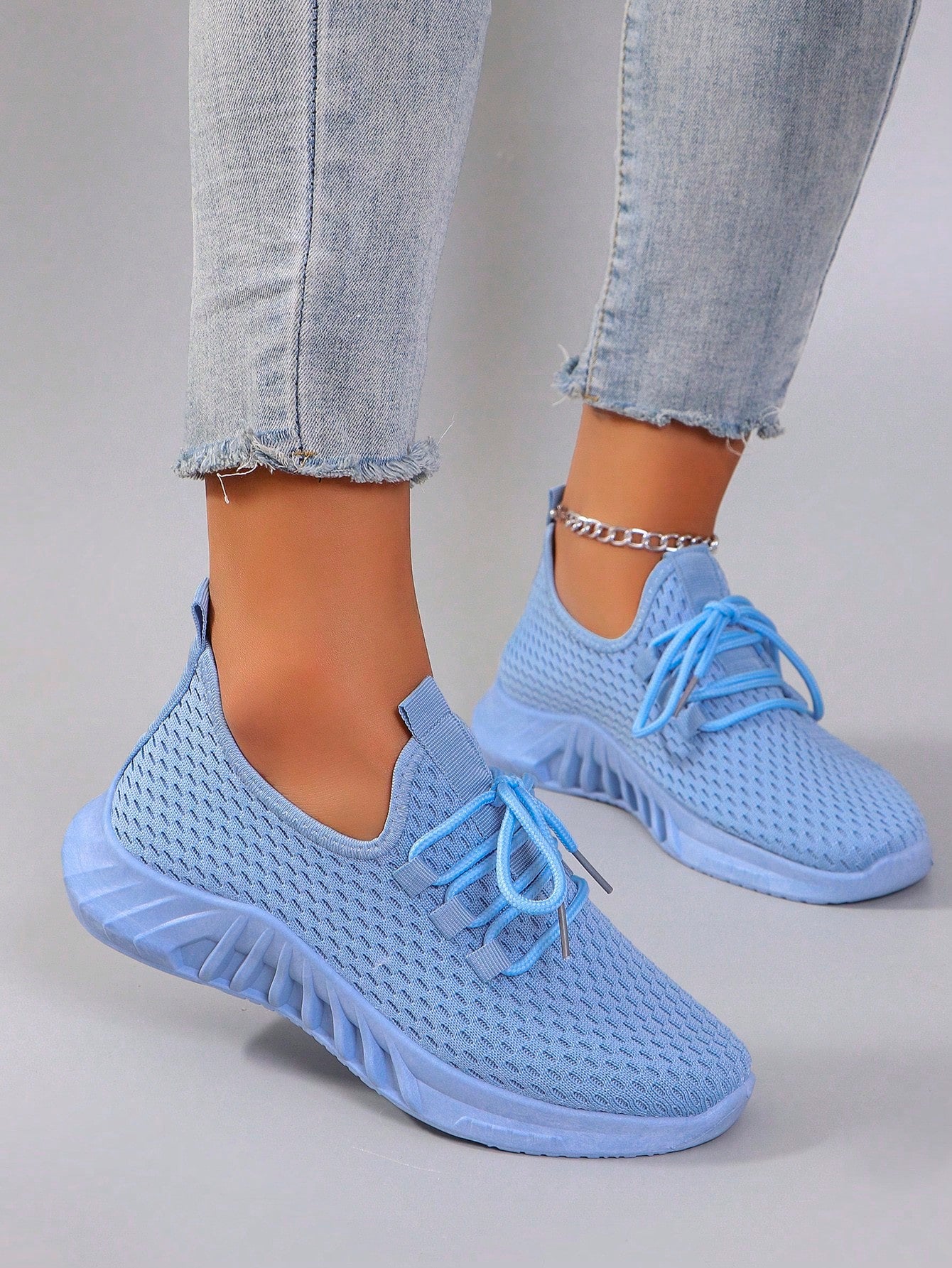 Damen atmungsaktive und bequeme Slip-On Sneakers, leicht, einfarbig/rosa/helle Farbe, rutschfest und abriebfest